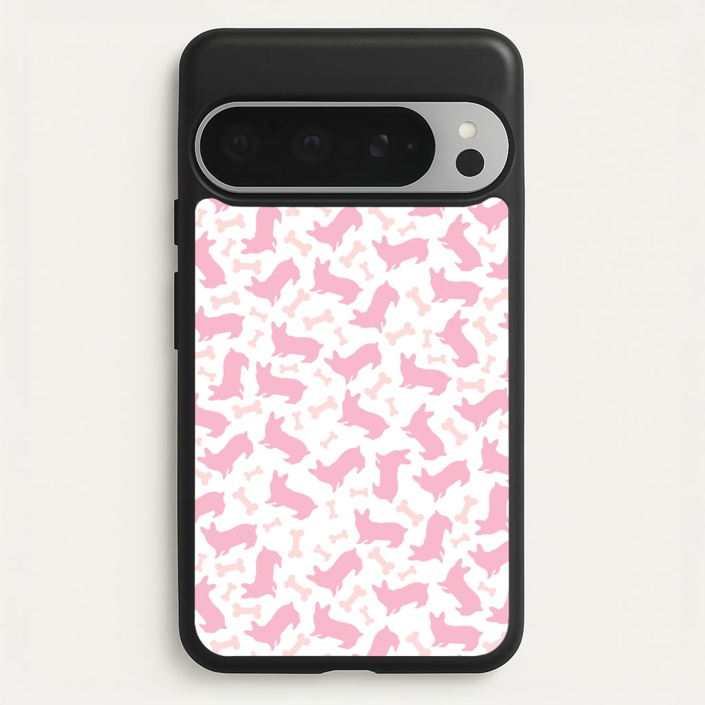 Pink Corgi Silhouette Pattern - Dog Patterns Phone Case for Google Pixel 9 Pro XL