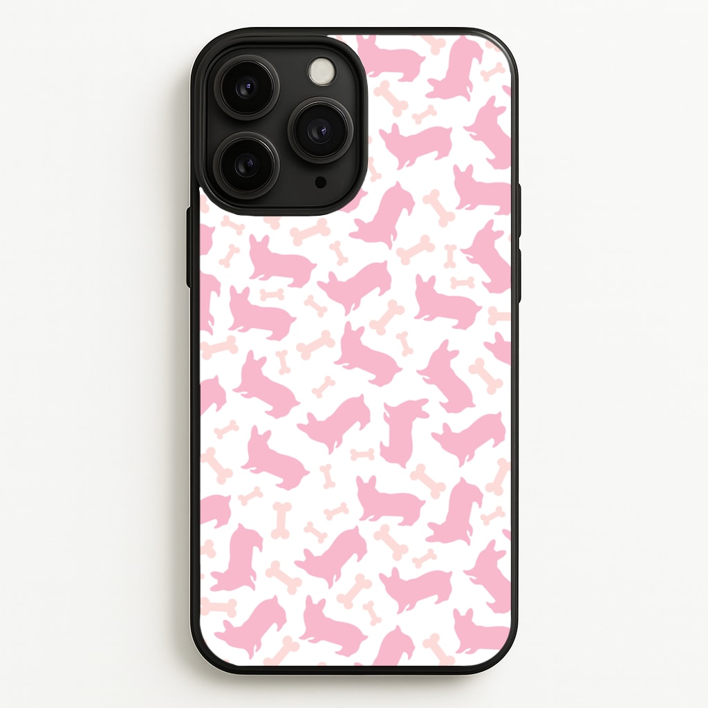 Pink Corgi Silhouette Pattern - Dog Patterns Phone Case for iPhone 11 Pro Max