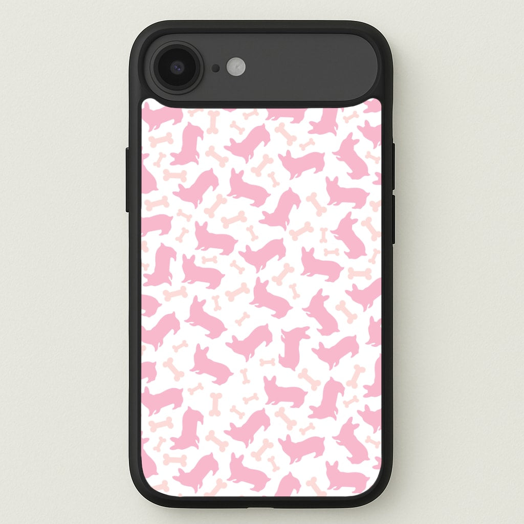Pink Corgi Silhouette Pattern Phone Case for iPhone 17 Air