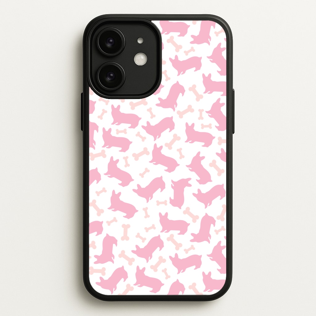 Pink Corgi Silhouette Pattern - Dog Patterns Phone Case for iPhone 11