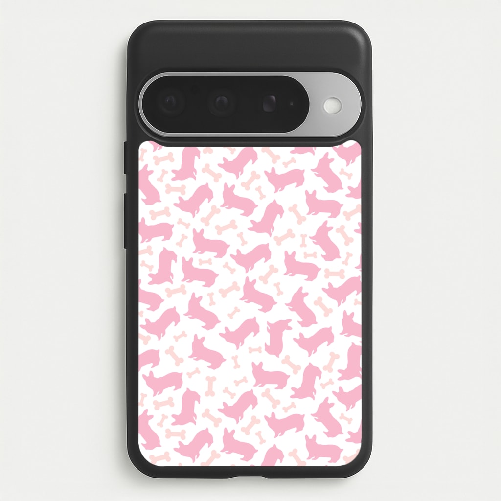 Pink Corgi Silhouette Pattern Phone Case for Google Pixel 10 Pro XL