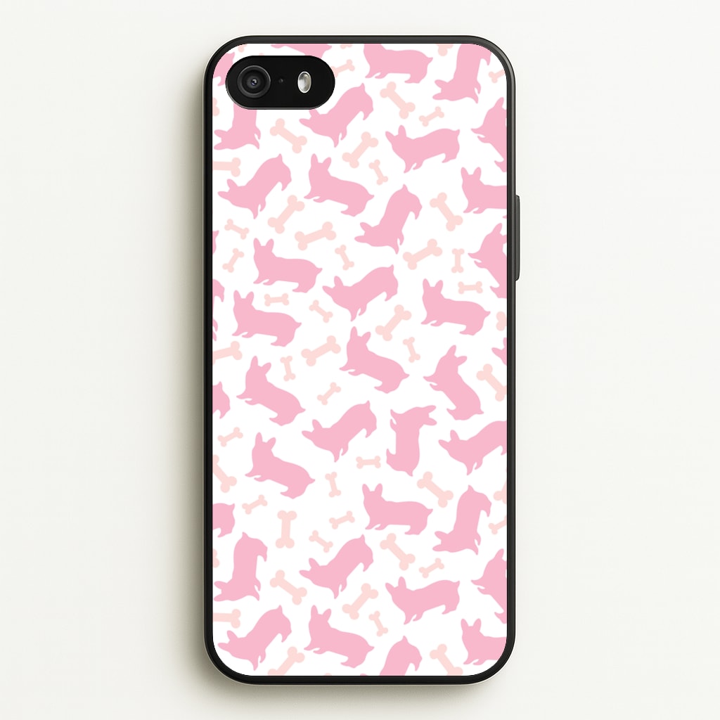 Pink Corgi Silhouette Pattern - Dog Patterns Phone Case for iPhone 5 / 5s / SE 2016