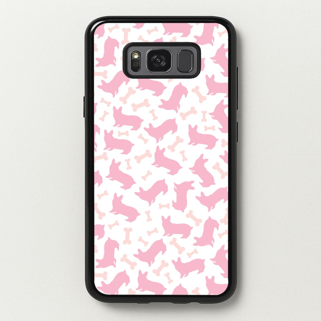 Pink Corgi Silhouette Pattern - Dog Patterns Phone Case for Galaxy S8