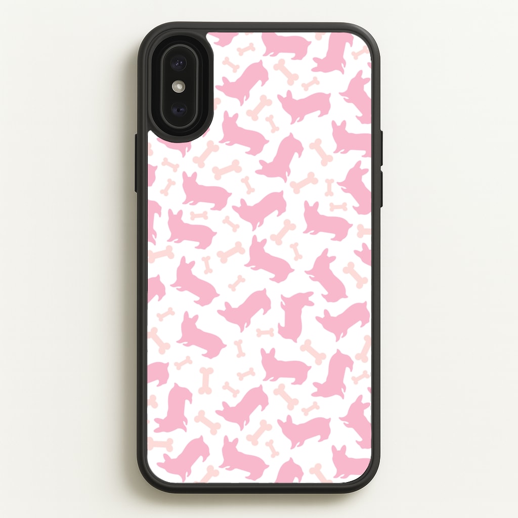 Pink Corgi Silhouette Pattern - Dog Patterns Phone Case for iPhone XS Max