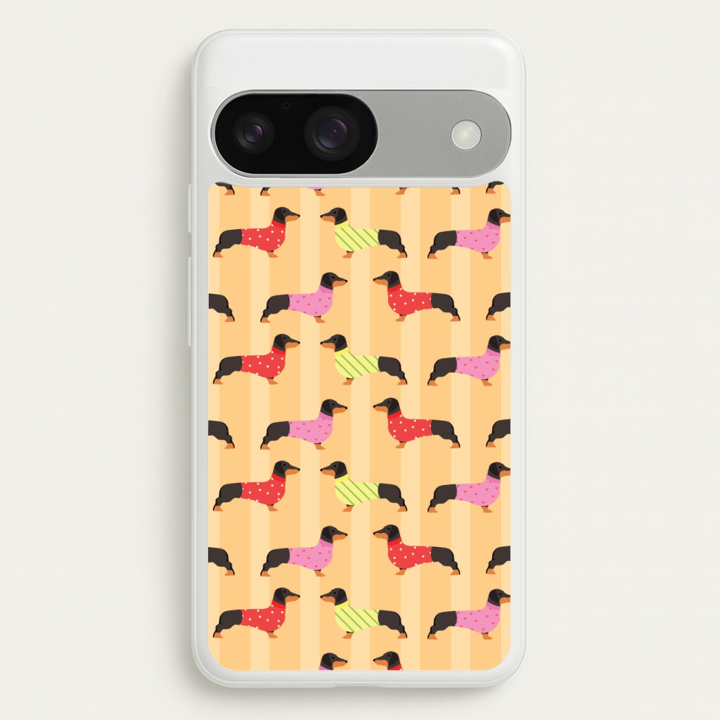 Dachshunds In Sweaters Pattern - Dog Patterns Phone Case for Google Pixel 9 / 9 Pro
