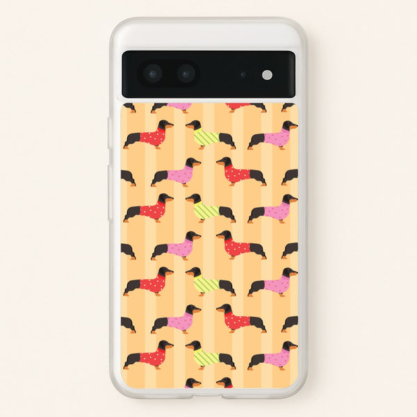Dachshunds In Sweaters Pattern - Dog Patterns Phone Case for Google Pixel 7