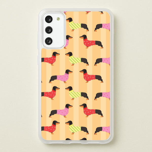Dachshunds In Sweaters Pattern - Dog Patterns Phone Case for Galaxy S20FE
