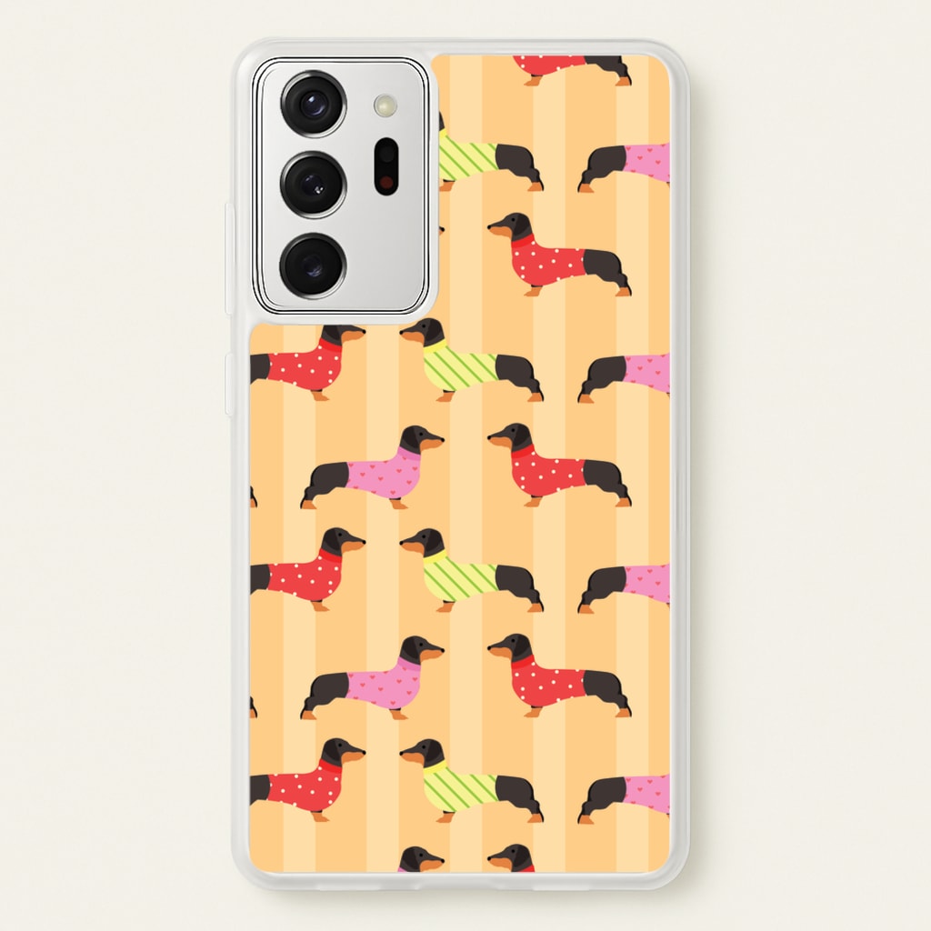 Dachshunds In Sweaters Pattern - Dog Patterns Phone Case for Galaxy Note 20 Ultra