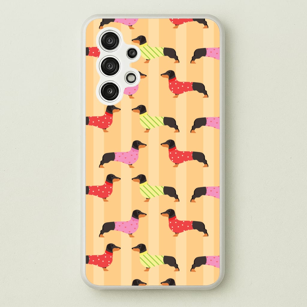 Dachshunds In Sweaters Pattern - Dog Patterns Phone Case for Galaxy A13
