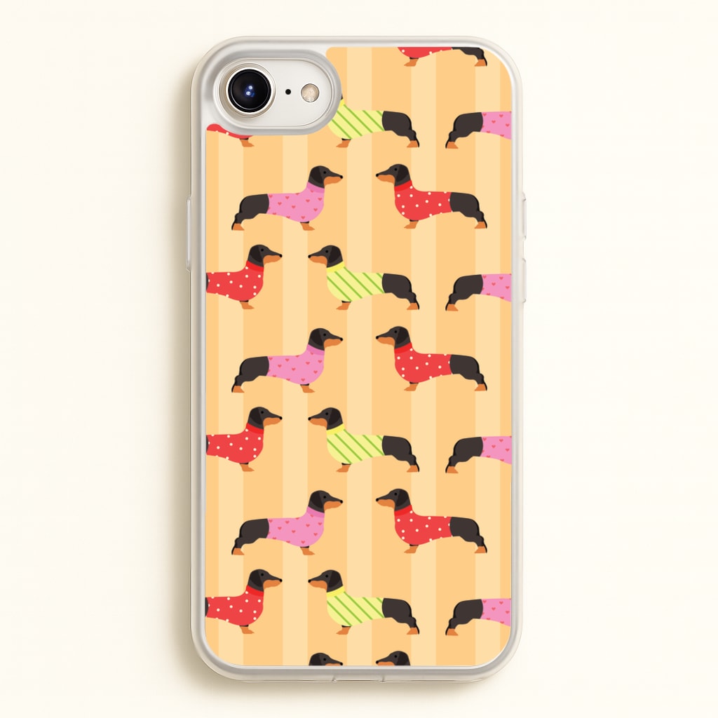 Dachshunds In Sweaters Pattern - Dog Patterns Phone Case for iPhone 6 Plus / 7 Plus / 8 Plus