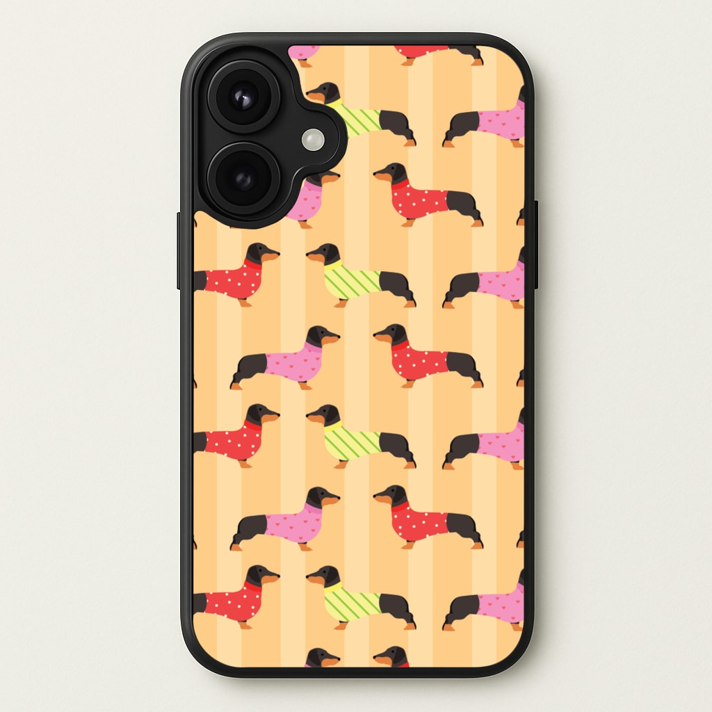 Dachshunds In Sweaters Pattern Phone Case for iPhone 17
