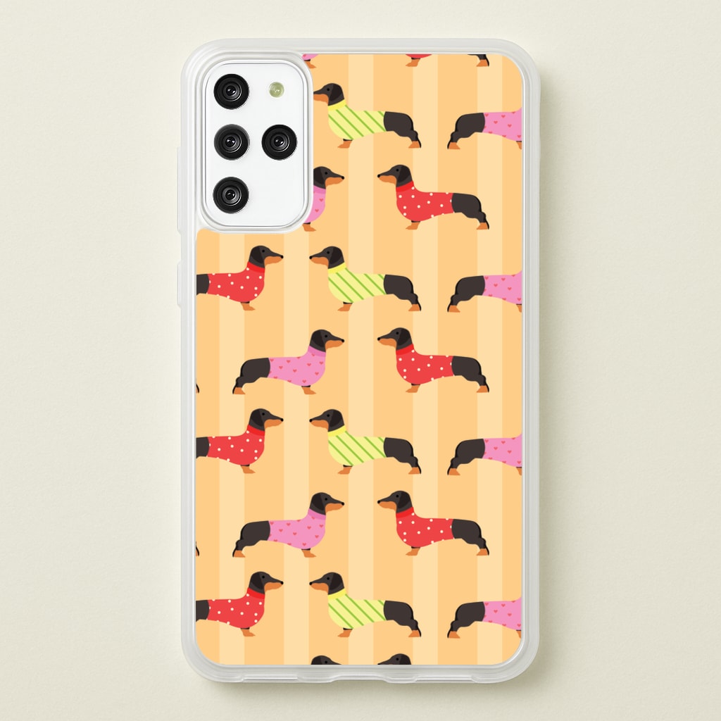 Dachshunds In Sweaters Pattern - Dog Patterns Phone Case for Galaxy S20 Plus
