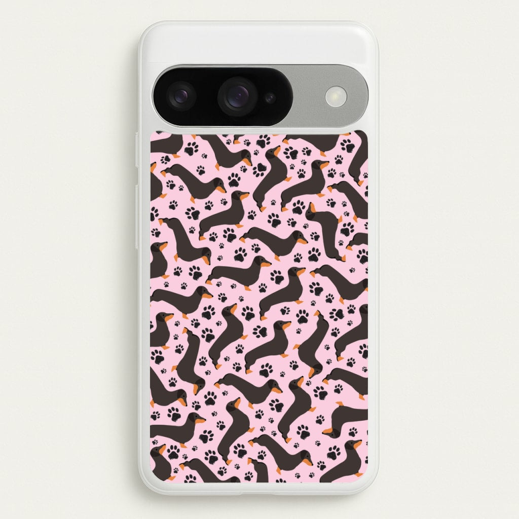 Dachschunds And Paws Pattern Phone Case for Google Pixel 10 / 10 Pro