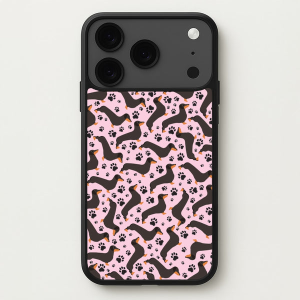 Dachschunds And Paws Pattern Phone Case for iPhone 17 Pro