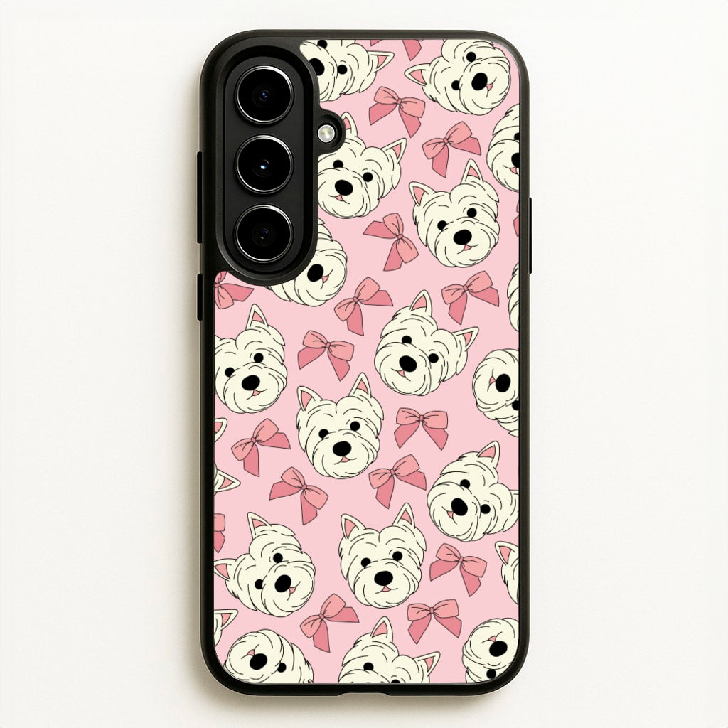 Cute Terrier And Bows Pattern - Dog Patterns Phone Case for Galaxy A56