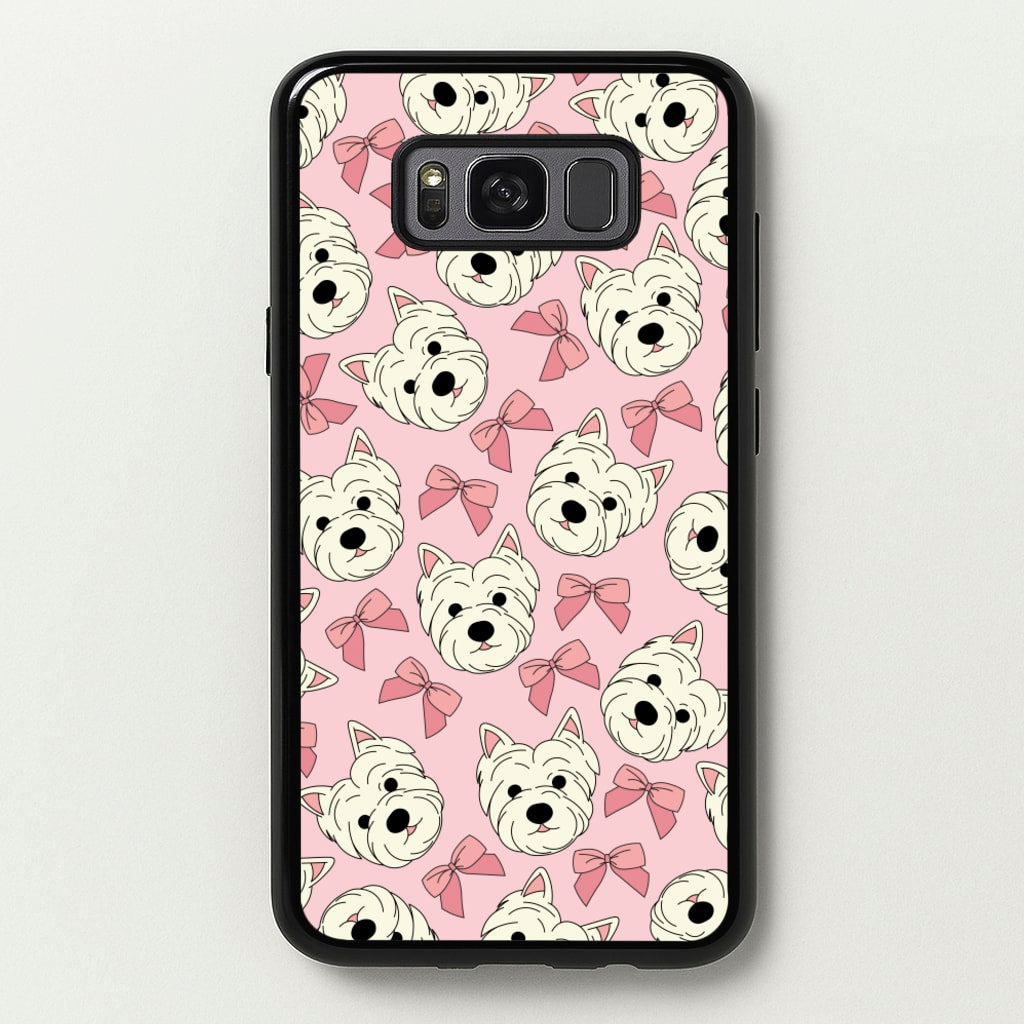 Cute Terrier And Bows Pattern - Dog Patterns Phone Case for Galaxy S8