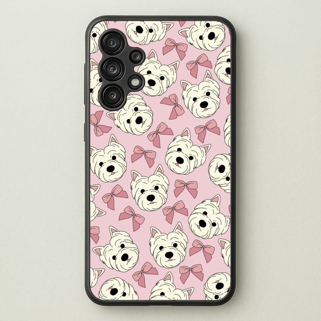 Cute Terrier And Bows Pattern - Dog Patterns Phone Case for Galaxy A13