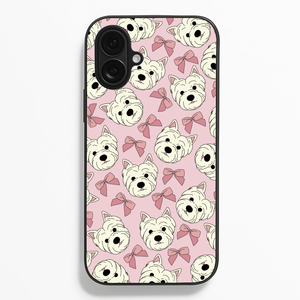 Cute Terrier And Bows Pattern Phone Case