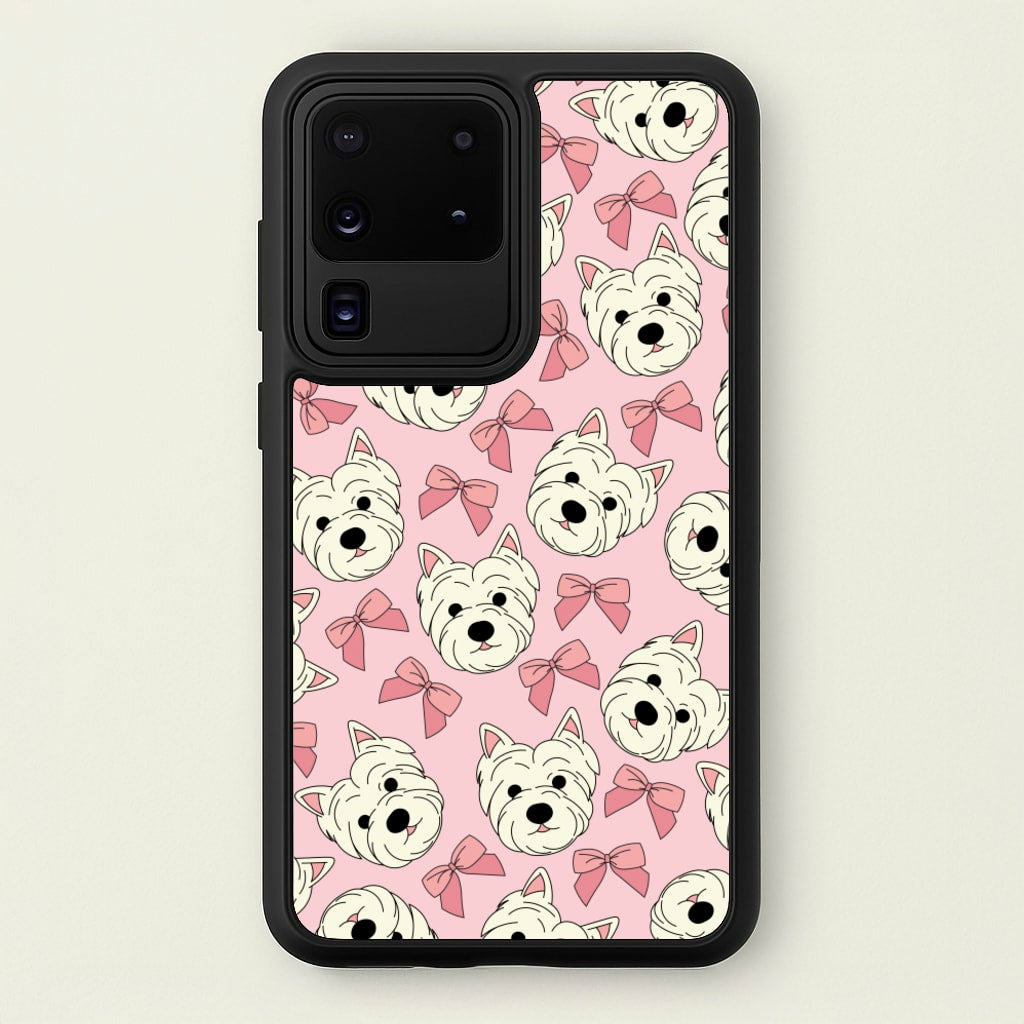 Cute Terrier And Bows Pattern - Dog Patterns Phone Case for Galaxy S20 Ultra