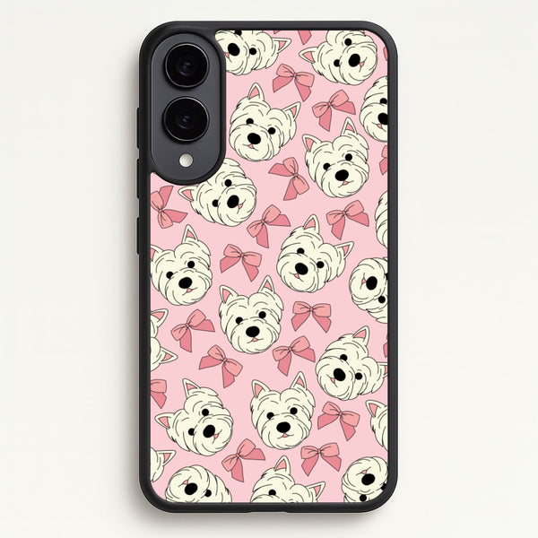 Cute Terrier And Bows Pattern - Dog Patterns Phone Case for Galaxy S25 Edge