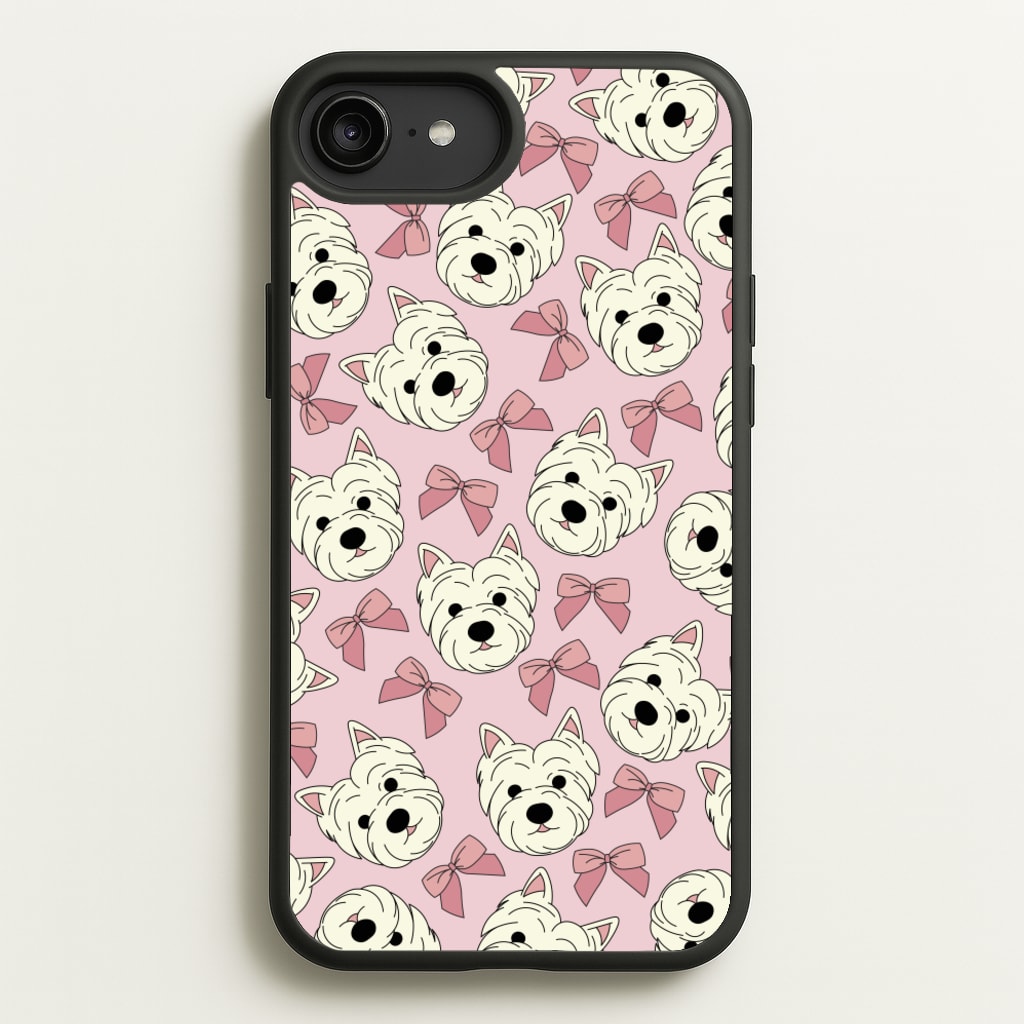 Cute Terrier And Bows Pattern - Dog Patterns Phone Case for iPhone 6 Plus / 7 Plus / 8 Plus