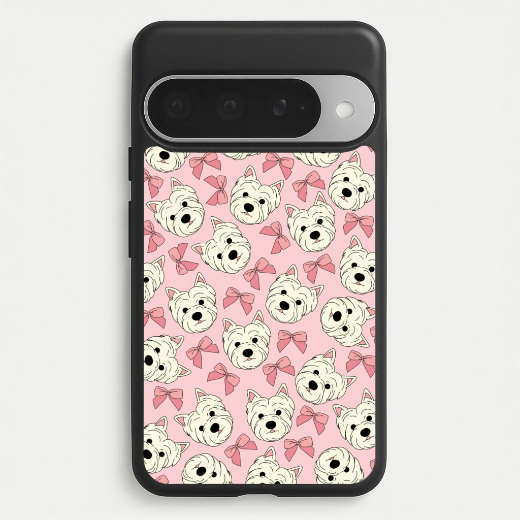 Cute Terrier And Bows Pattern Phone Case for Google Pixel 10 Pro XL
