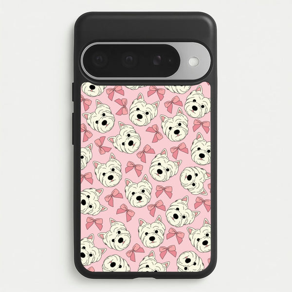 Cute Terrier And Bows Pattern Phone Case for Google Pixel 10 Pro XL