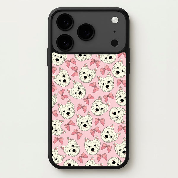 Cute Terrier And Bows Pattern Phone Case for iPhone 17 Pro Max
