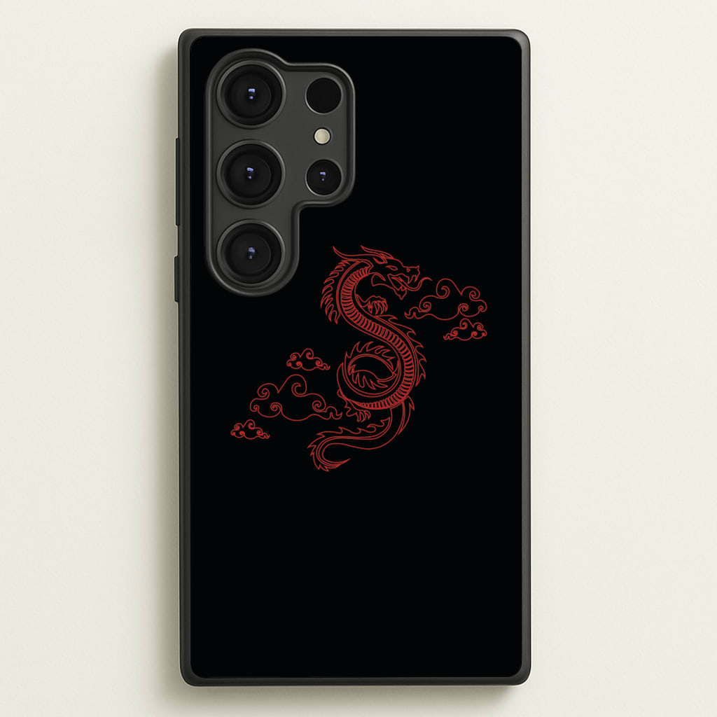Red - Dragon Patterns - Dragon Patterns Phone Case for Galaxy S25 Ultra
