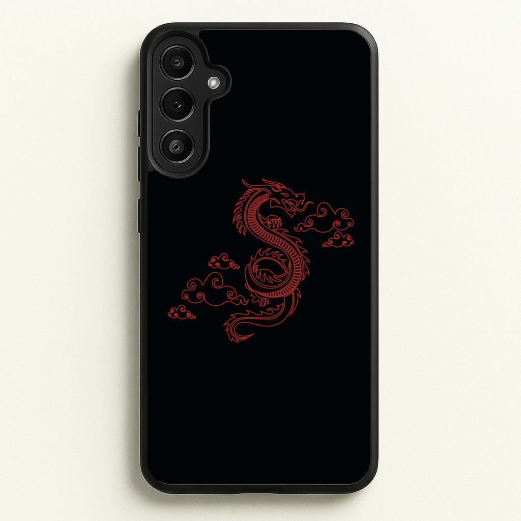 Red - Dragon Patterns - Dragon Patterns Phone Case for Galaxy A34