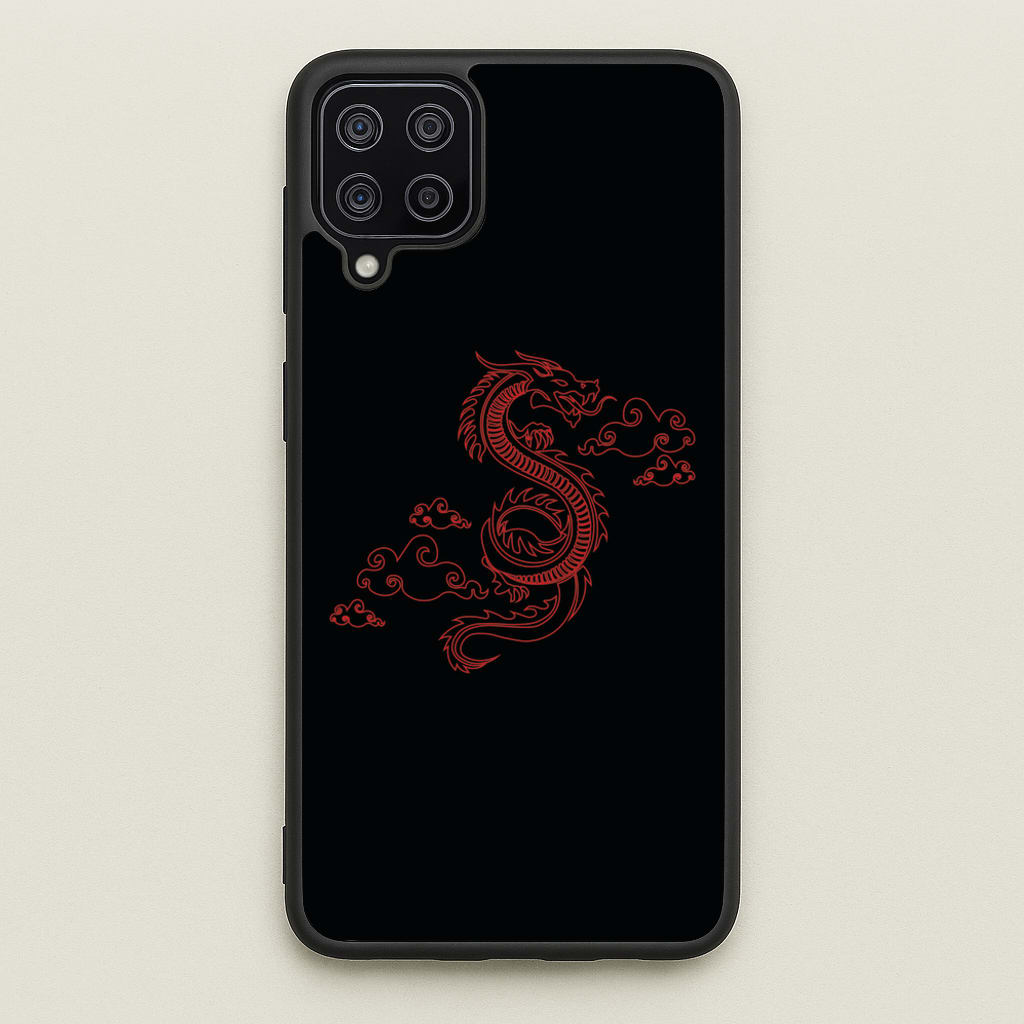 Red - Dragon Patterns - Dragon Patterns Phone Case for Galaxy A12