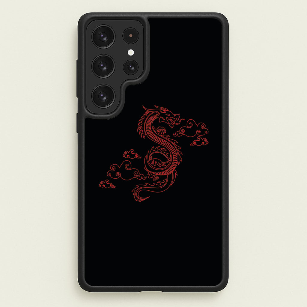 Red - Dragon Patterns - Dragon Patterns Phone Case for Galaxy S22 Ultra