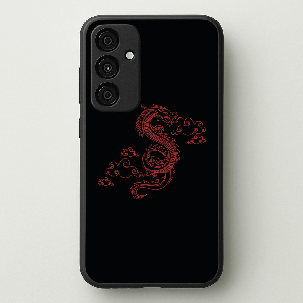 Red - Dragon Patterns - Dragon Patterns Phone Case for Galaxy A35