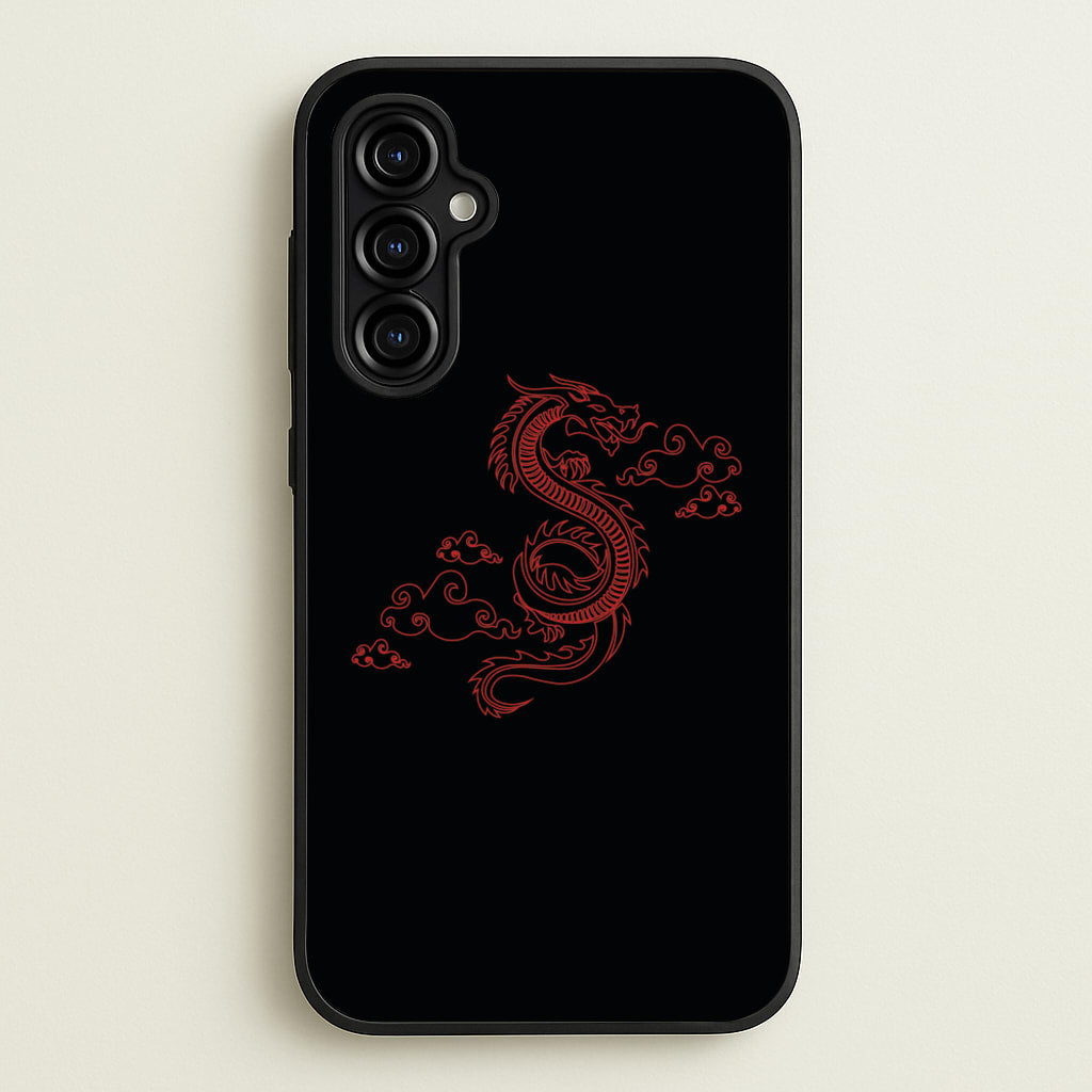 Red - Dragon Patterns - Dragon Patterns Phone Case for Galaxy A54