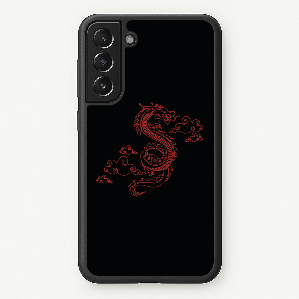 Red - Dragon Patterns - Dragon Patterns Phone Case for Galaxy S22 Plus