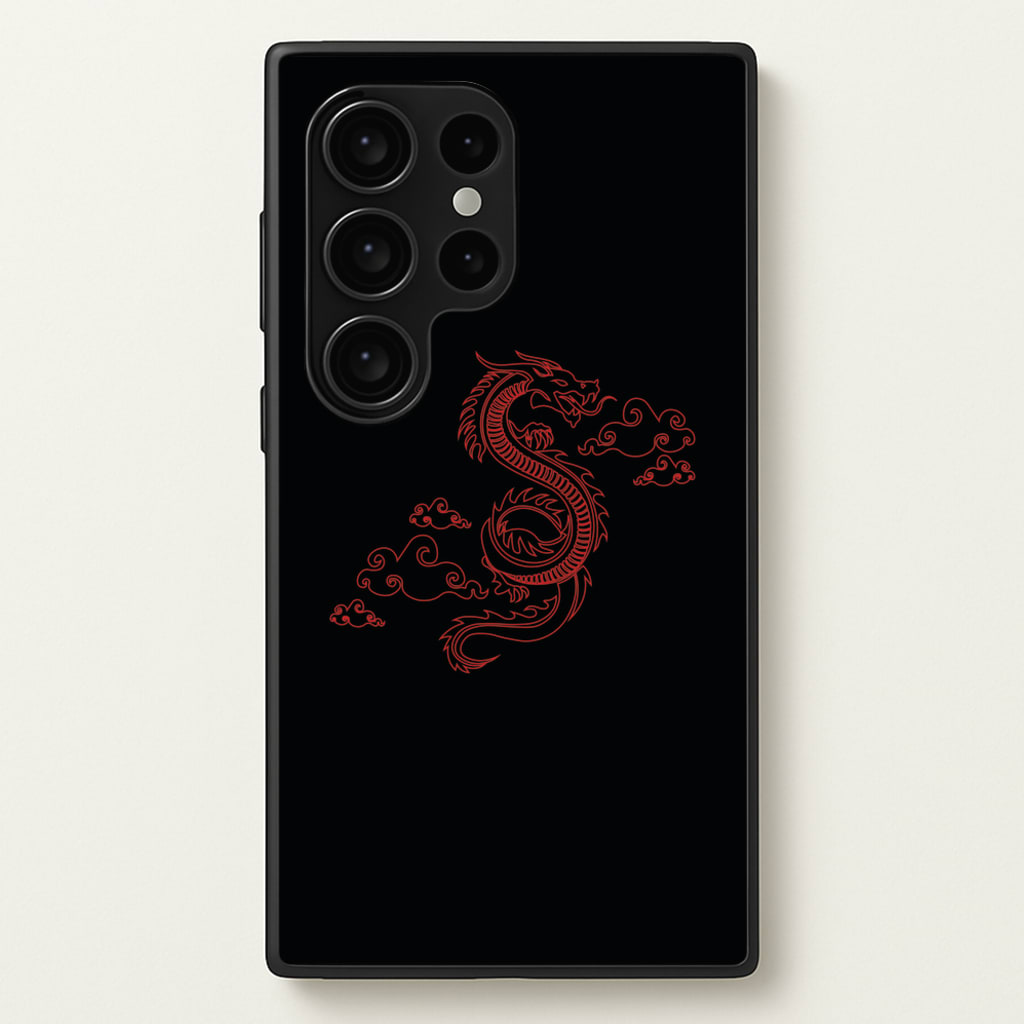 Red - Dragon Patterns - Dragon Patterns Phone Case for Galaxy S24 Ultra