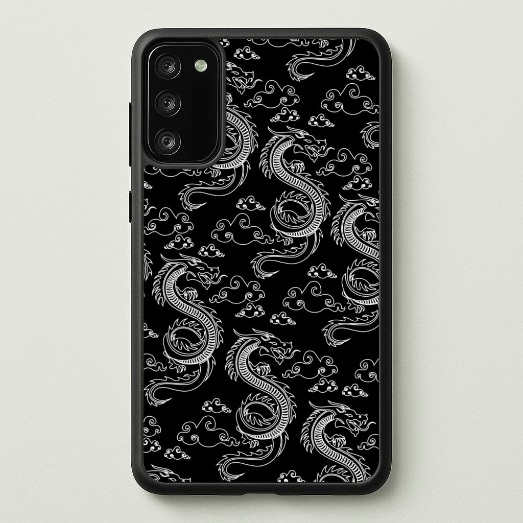 Black And White Dragon Pattern - Dragon Patterns Phone Case for Galaxy A41