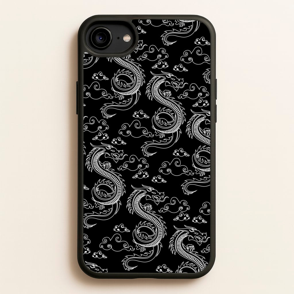 Black And White Dragon Pattern - Dragon Patterns Phone Case for iPhone 6 / 7 / 8 / SE