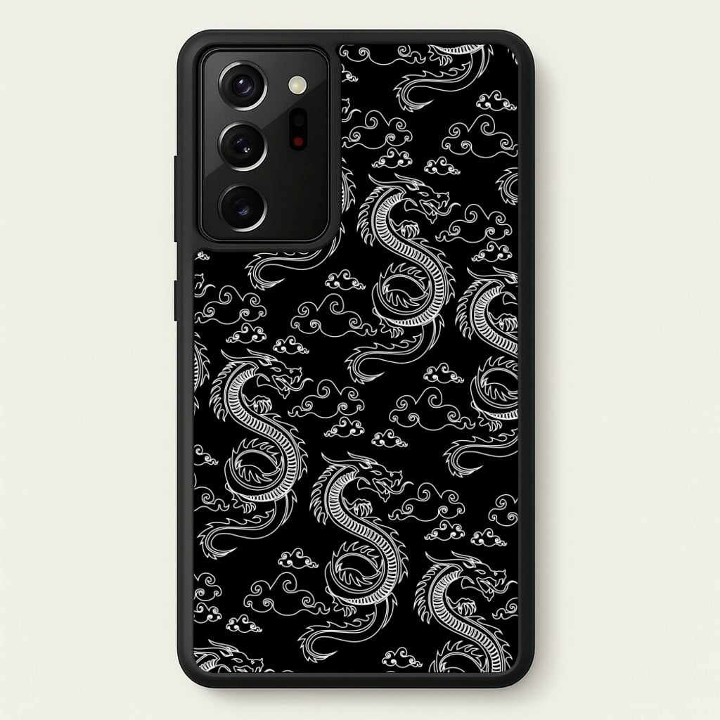Black And White Dragon Pattern - Dragon Patterns Phone Case for Galaxy Note 20 Ultra
