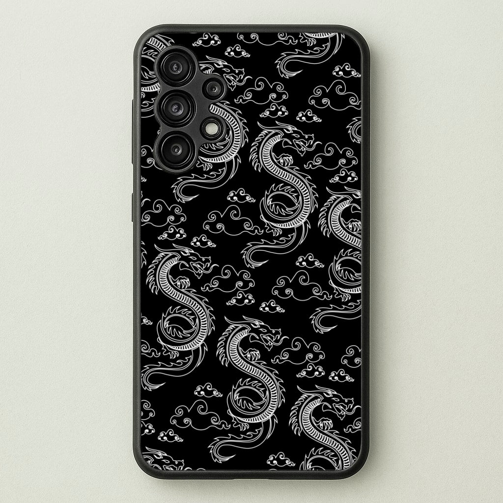 Black And White Dragon Pattern - Dragon Patterns Phone Case for Galaxy A13