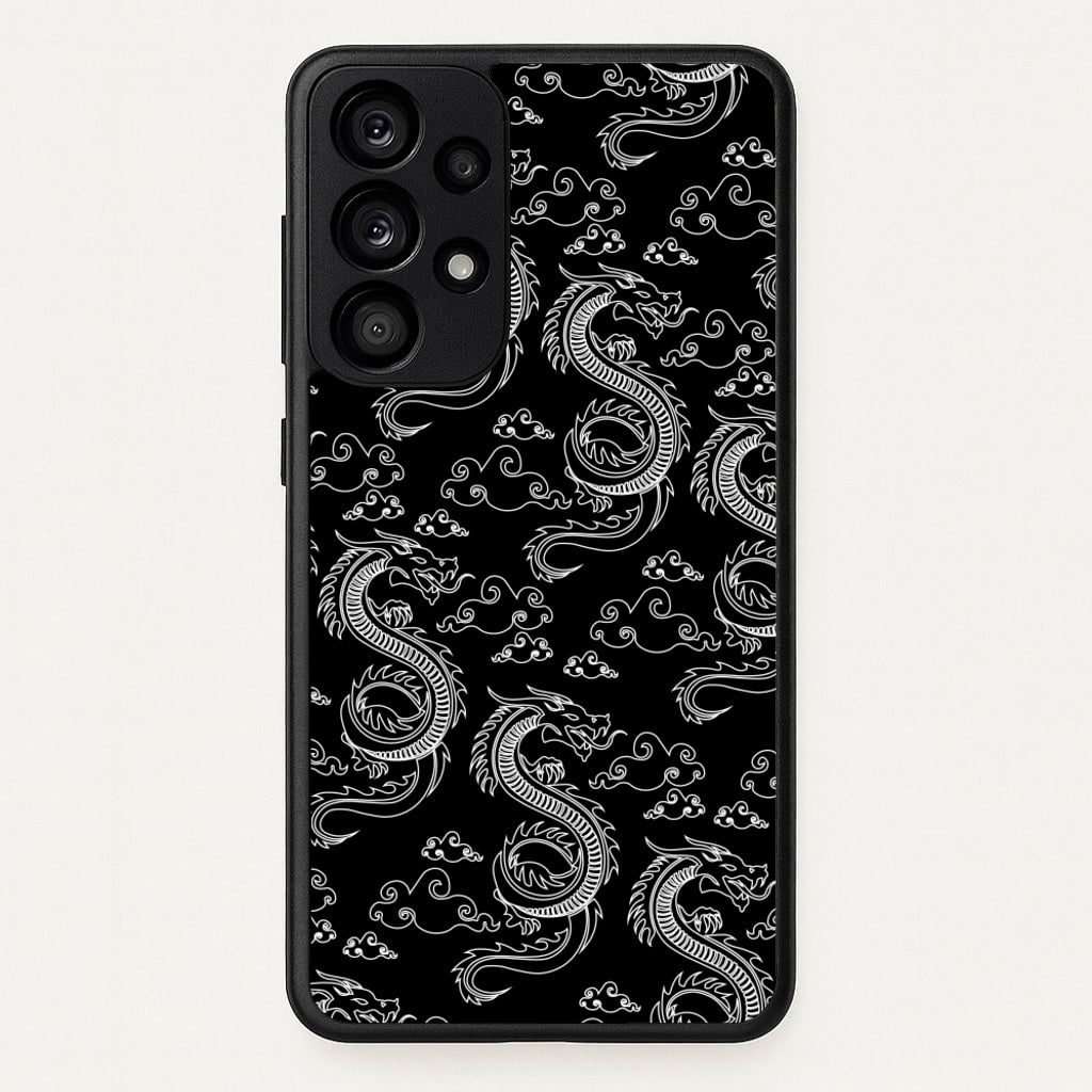 Black And White Dragon Pattern - Dragon Patterns Phone Case for Galaxy A33