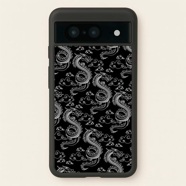 Black And White Dragon Pattern - Dragon Patterns Phone Case for Google Pixel 8