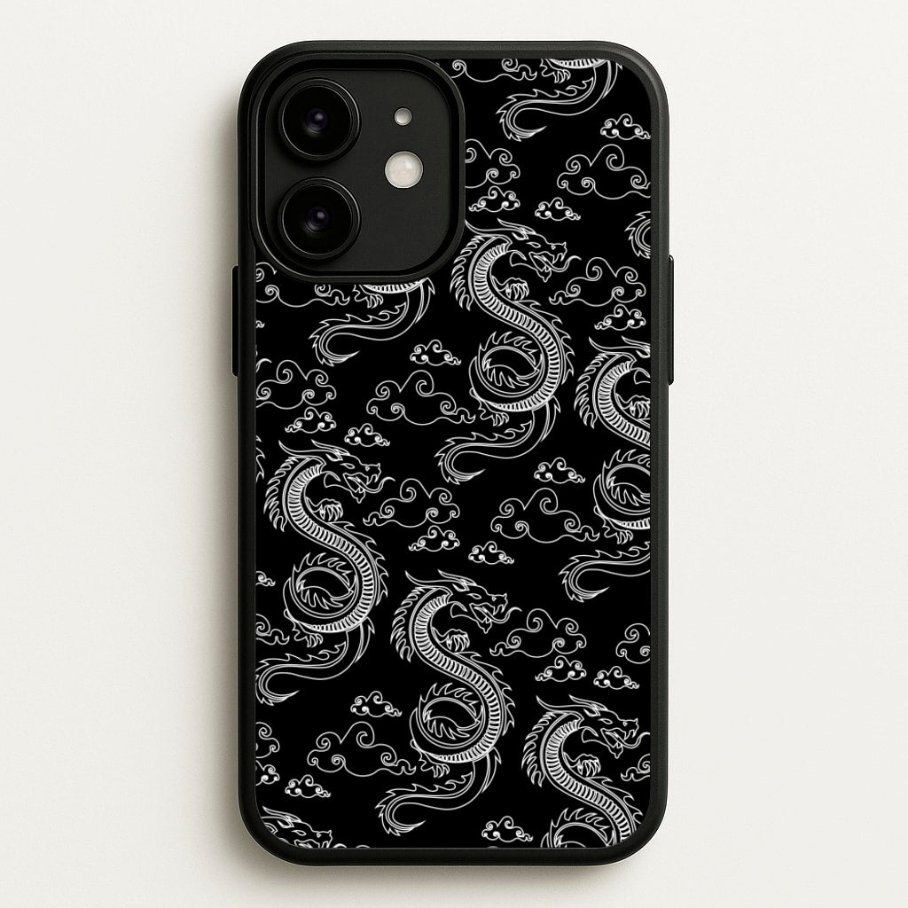 Black And White Dragon Pattern - Dragon Patterns Phone Case for iPhone 11