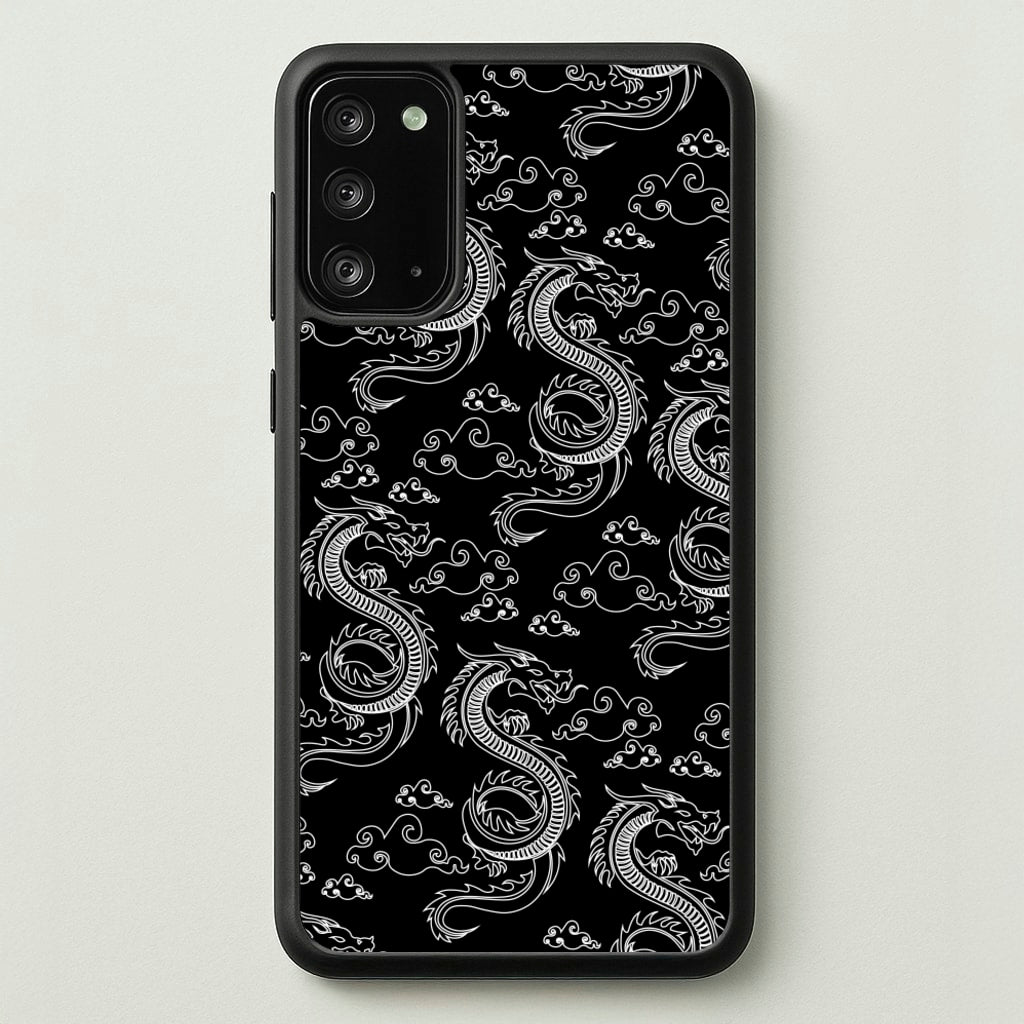 Black And White Dragon Pattern - Dragon Patterns Phone Case for Galaxy Note 20