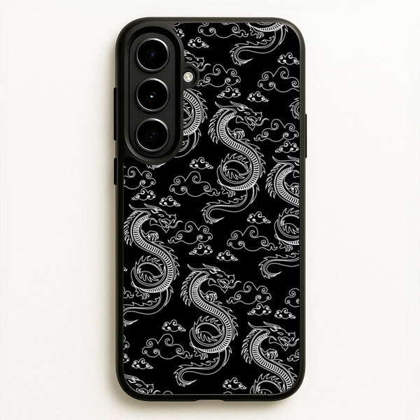 Black And White Dragon Pattern - Dragon Patterns Phone Case for Galaxy A56
