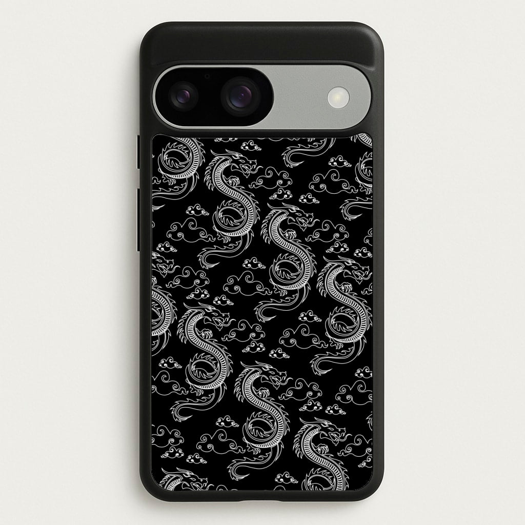 Black And White Dragon Pattern - Dragon Patterns Phone Case for Google Pixel 9 / 9 Pro