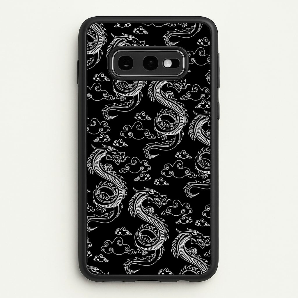 Black And White Dragon Pattern - Dragon Patterns Phone Case for Galaxy S10e