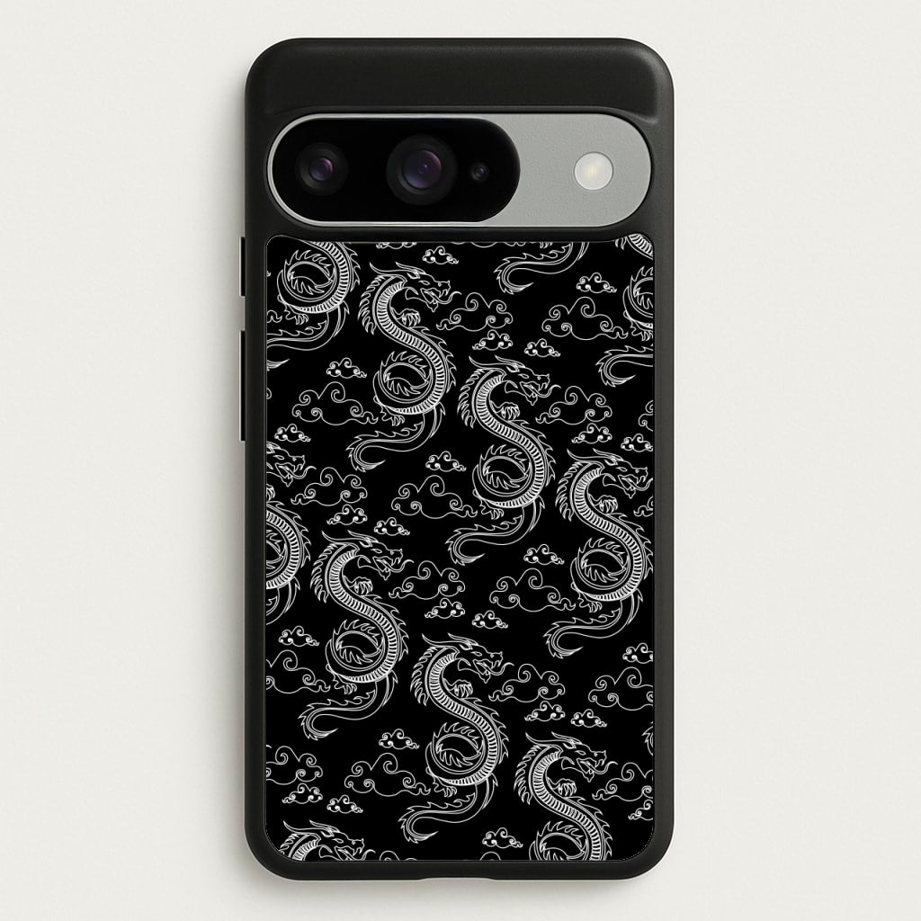Black And White Dragon Pattern Phone Case for Google Pixel 10 / 10 Pro