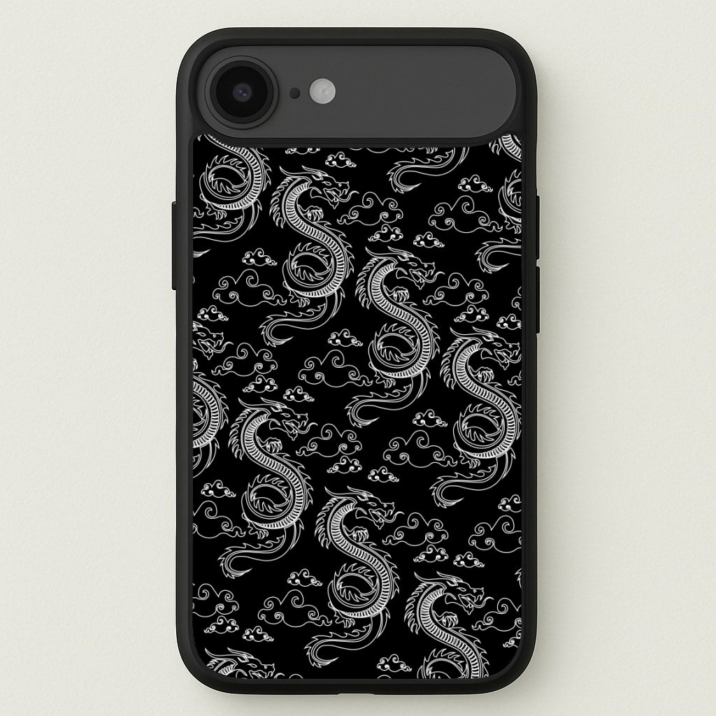 Black And White Dragon Pattern Phone Case for iPhone 17 Air