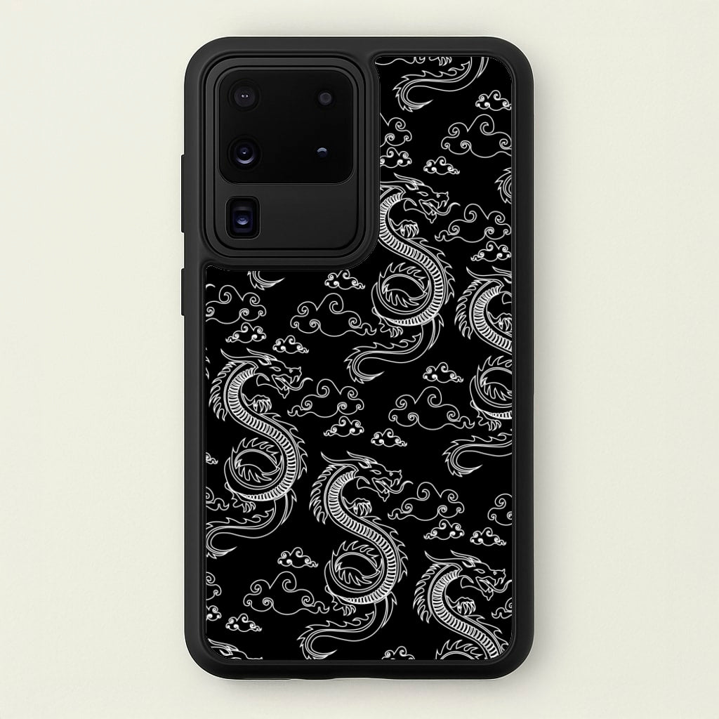 Black And White Dragon Pattern - Dragon Patterns Phone Case for Galaxy S20 Ultra